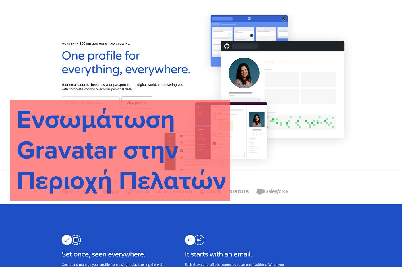 Σελίδα του Gravatar με τον τίτλο Ενσωμάτωση Gravatar στην Περιοχή Πελατών της Konet